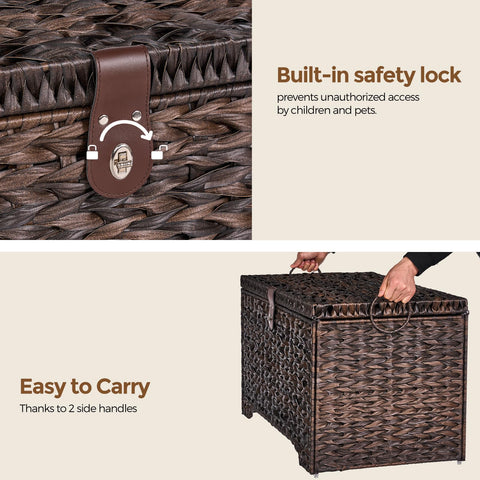 Honjourai waterproof plastic rattan resists humidity and cleans easily.