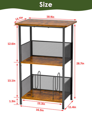 Honkazita record stand with extended wooden desktop for turntable placement