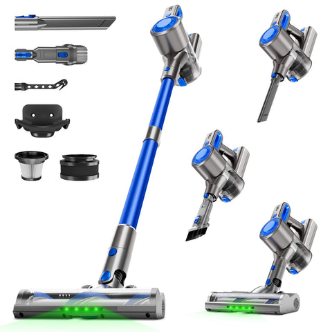 Honki cordless vacuum cleaner suction head on hard floors for pet hair removal.