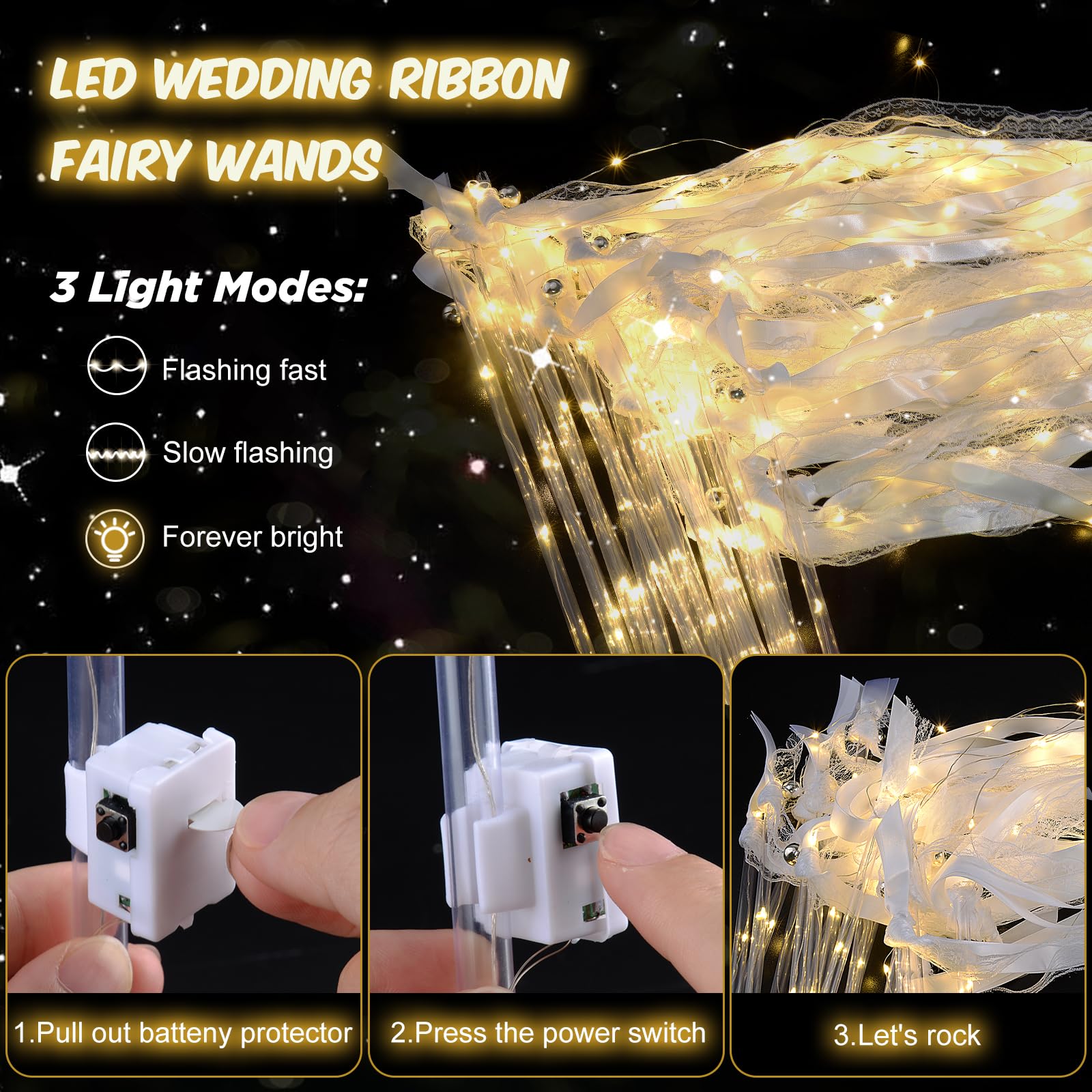 HONLYNE 3-mode light up wand offers quick, slow, or steady illumination