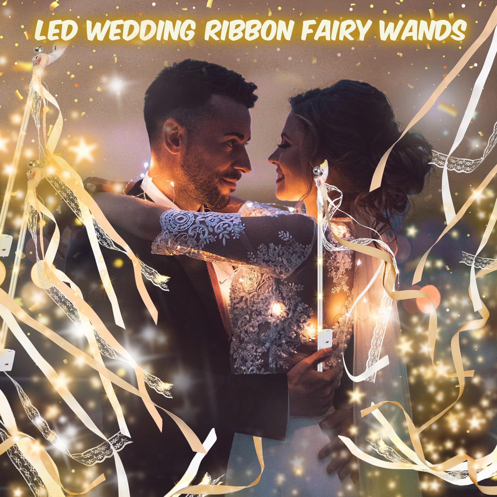 HONLYNE glow-in-the-dark wands, three lighting modes for celebrations