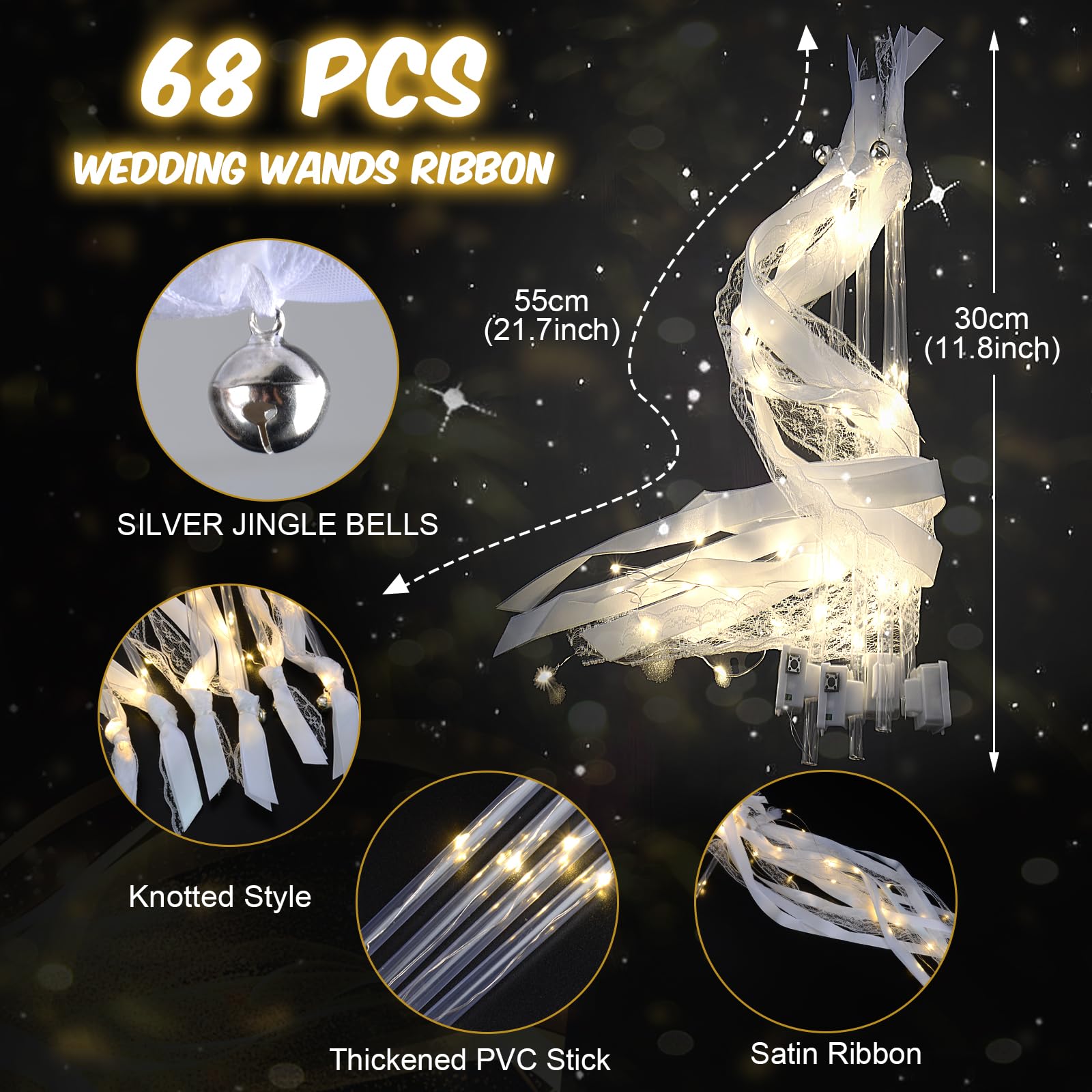 HONLYNE light-up wand showing bell detail for dramatic ceremony moments