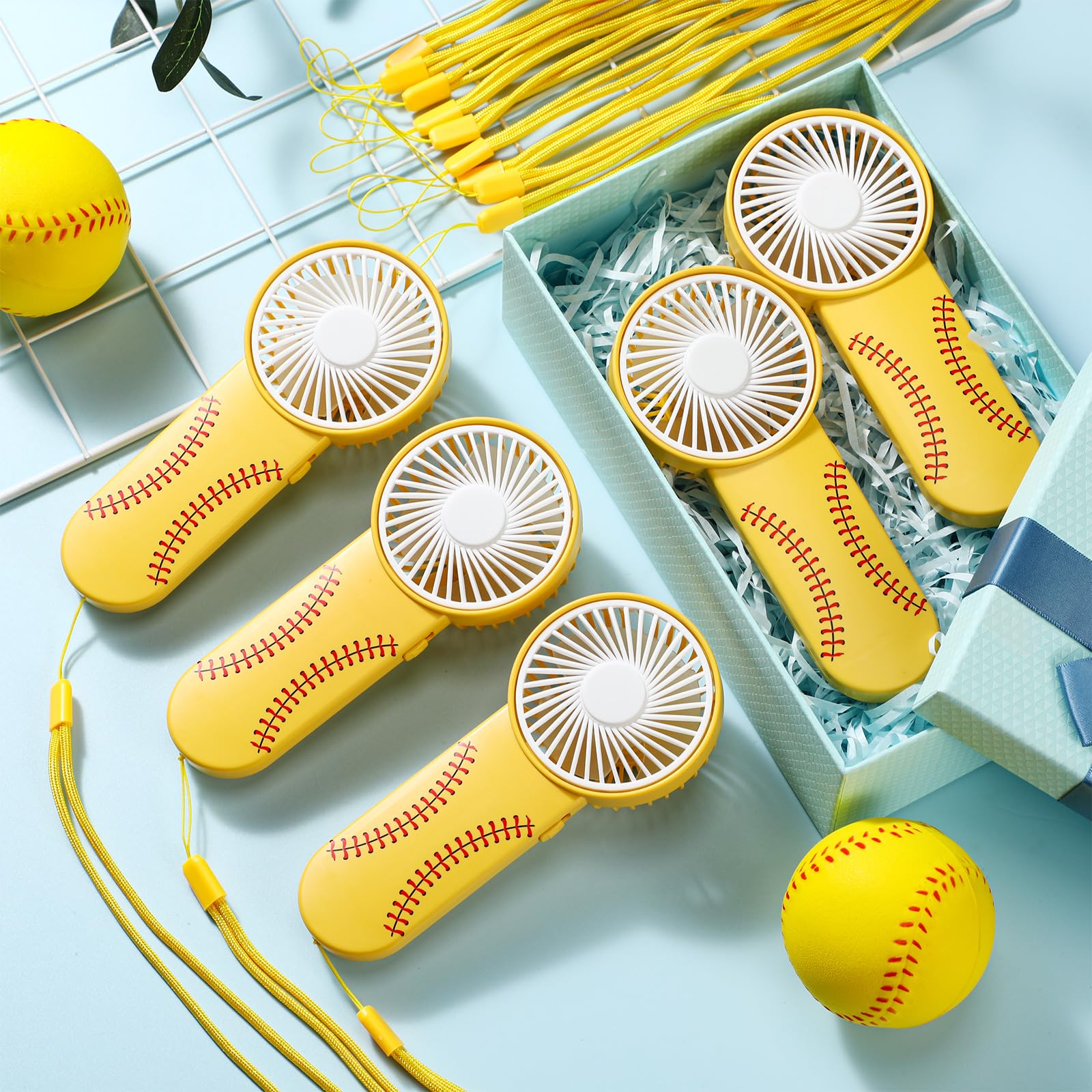 Honoson bulk 12-pack fans in yellow for team gifts and event favors.