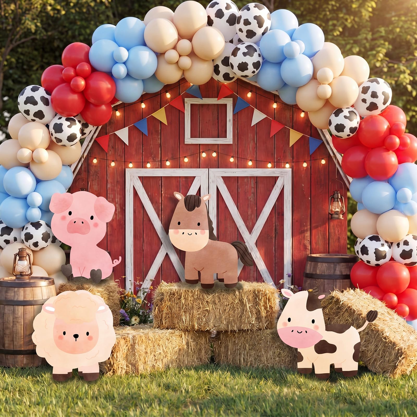 Honoson farm animals cutout goat; easy setup for themed party decor
