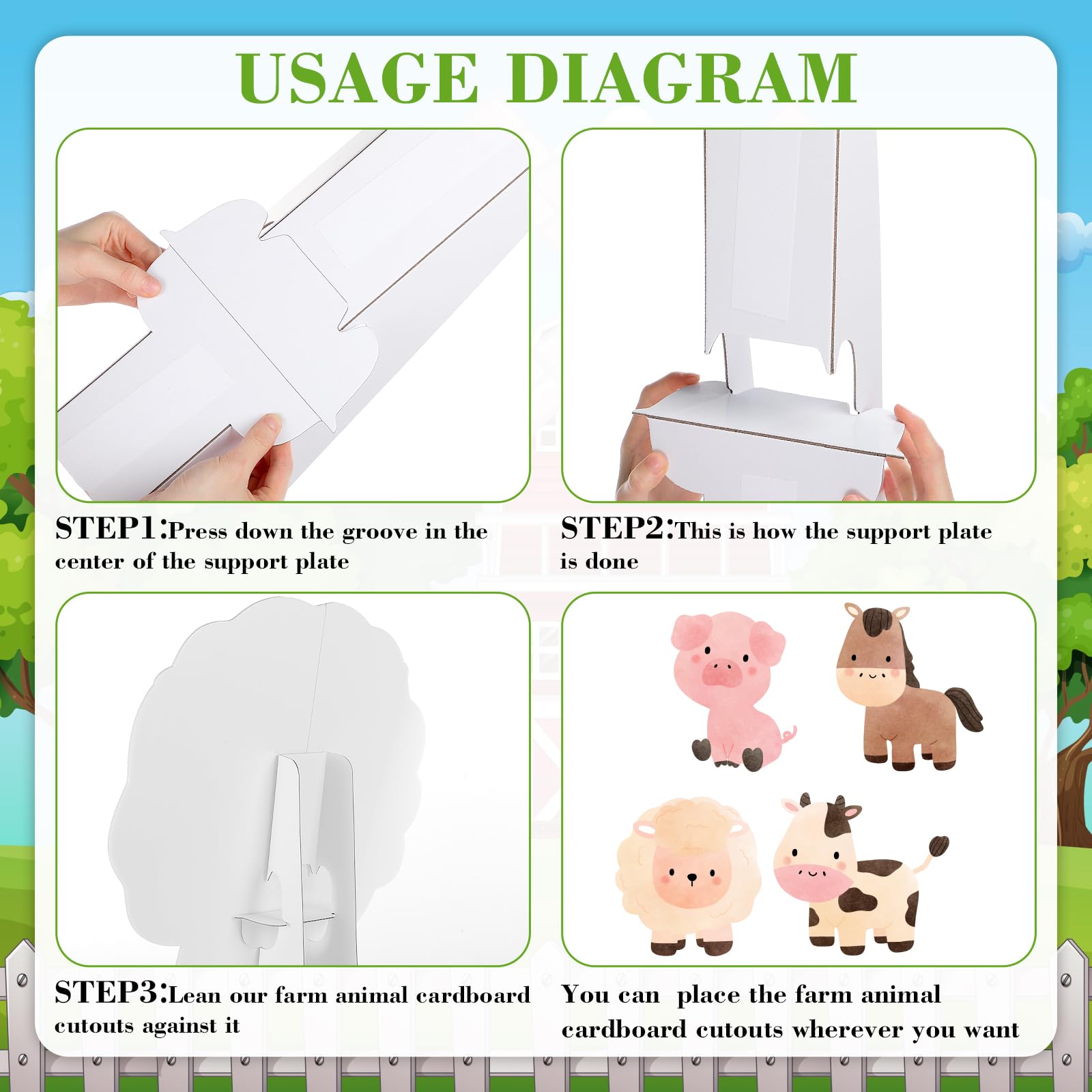 Honoson farm animals cutout sheep; versatile decor for baby showers and farm themes