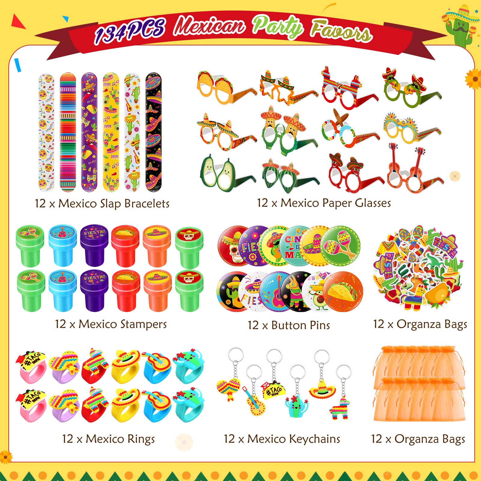 Honoson fiesta paper eyeglasses create playful photo moments at events.