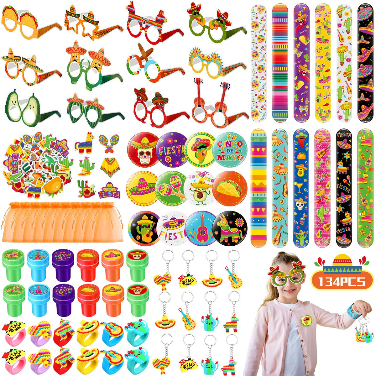 Honoson fiesta slap bracelets add color and interactive flair to parties.