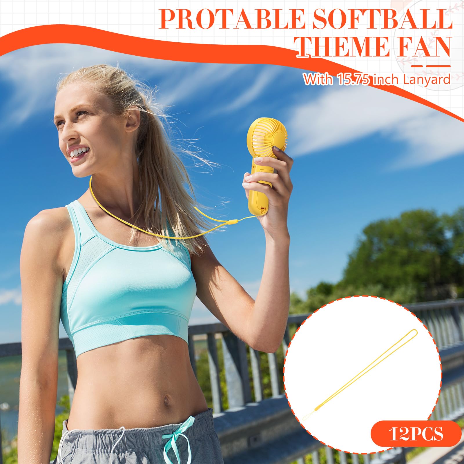 Honoson softball-themed design detail highlights sport spirit and personal cooling.