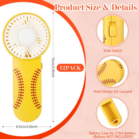 Honoson mini fan with lanyard yellow offers hands-free cooling during games.