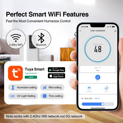 Honovos three-speed mist settings for tailored output in any room.