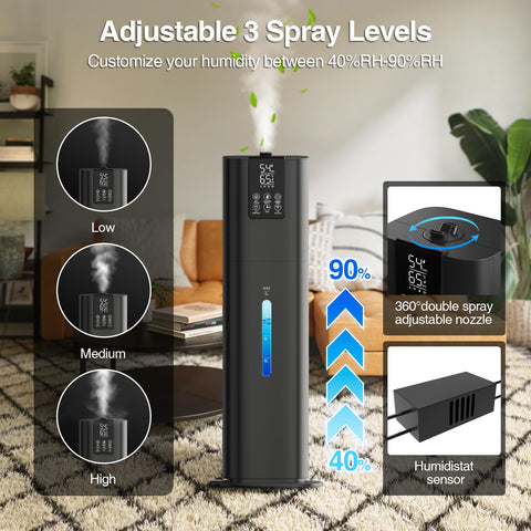 Honovos 360-degree nozzle directs mist exactly where you need it.