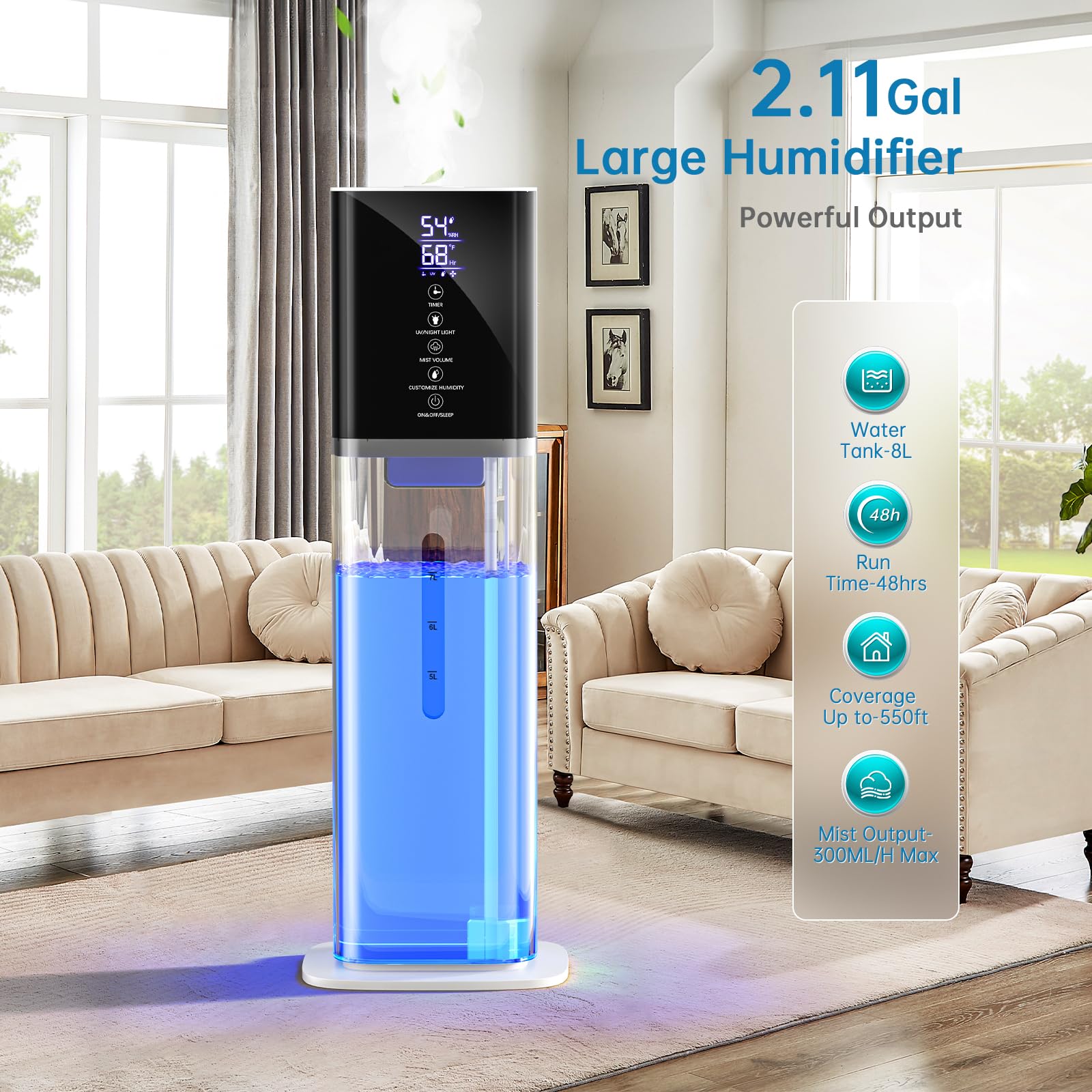 360° nozzle directing mist from Honovos humidifier