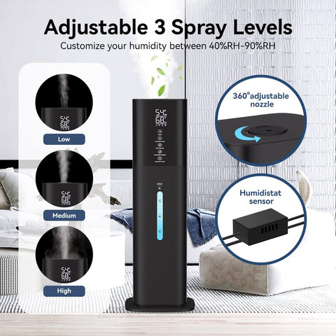 Honovos humidistat auto-off maintains steady humidity safely