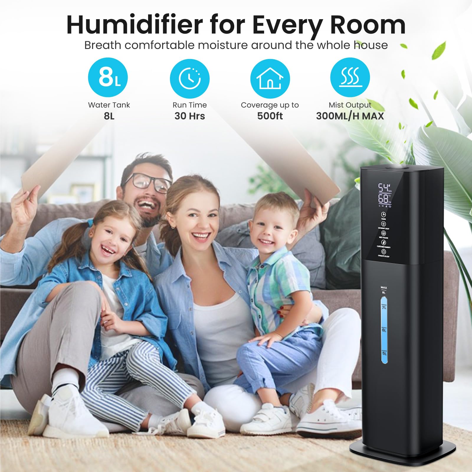 Honovos humidifier timer function for planned operation.