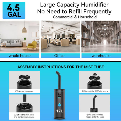 Honovos humidifier on wheels enables room-to-room portability.