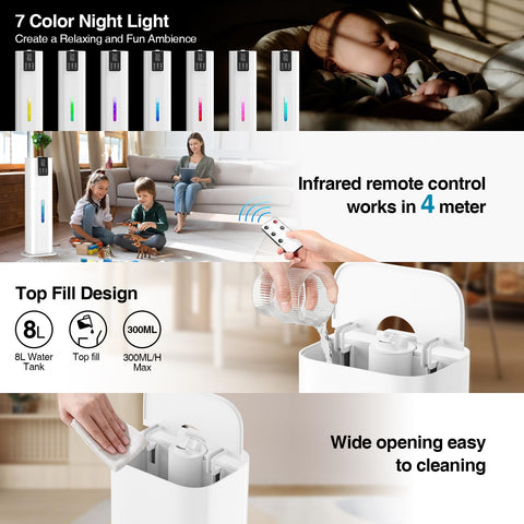 Honovos quiet operation under 35 dB ideal for bedrooms.
