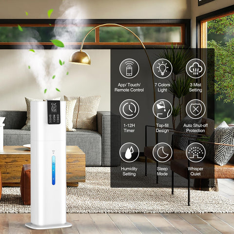 Honovos smart control app screen with remote humidity control and scheduling.