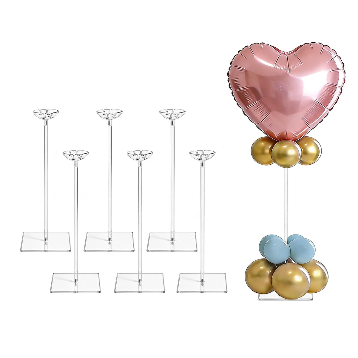 HONTUU clear acrylic balloon stand base provides stable tabletop centerpieces.
