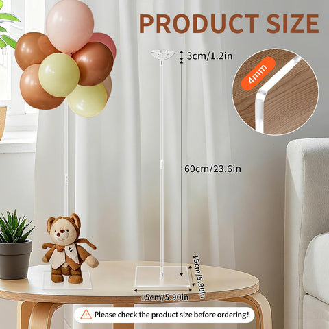 HONTUU clear acrylic balloon stand design complements colors with a seamless look.
