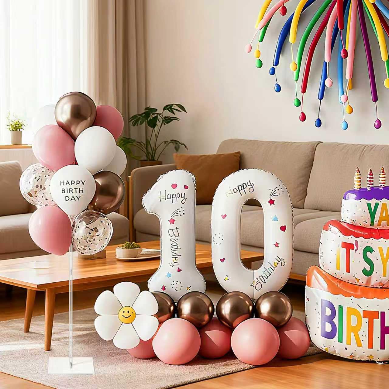 HONTUU tabletop balloon stand shown in elegant wedding or birthday decor