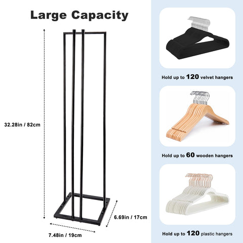 HONZUEN hanger storage stacker demonstrates stable base to prevent hangers from slipping off.