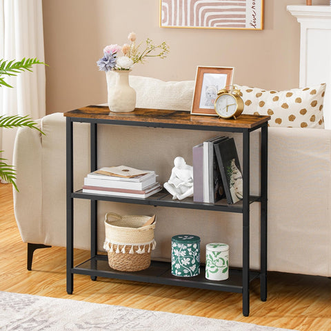 HOOBRO rustic brown panels with black frame in stylish entryway