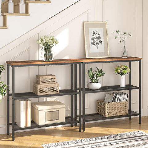 HOOBRO 3-tier console table storage for plants and books