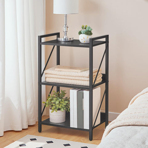 HOOBRO 3-tier bookcase durability with 40 lb per shelf capacity