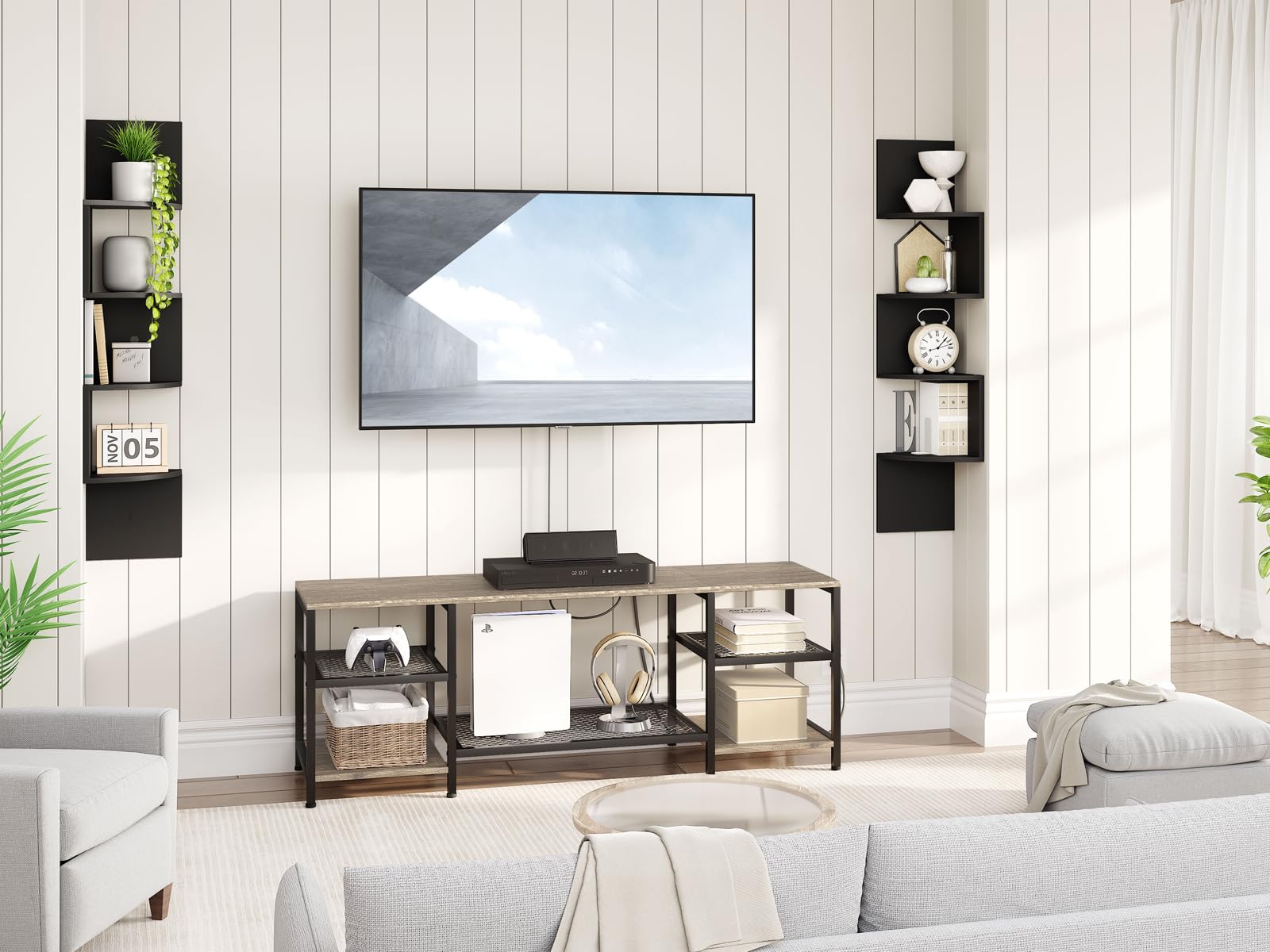 HOOBRO 4-tier corner shelves angled view maximize corner storage.