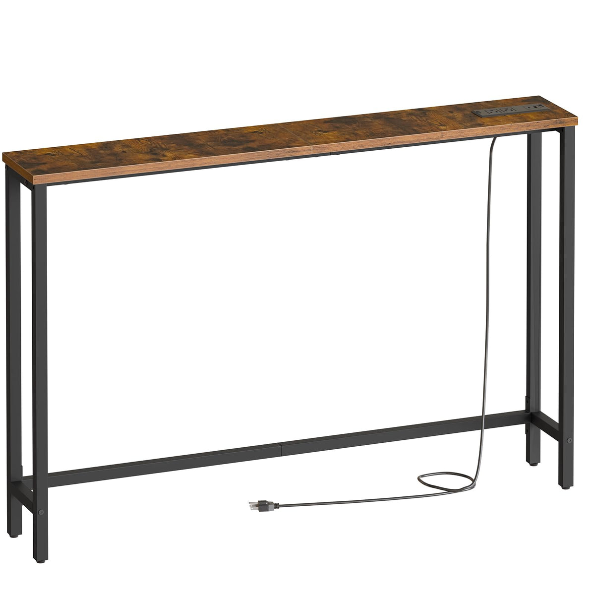 Hoobro 47-2 inch narrow console table with power outlets behind the sofa.