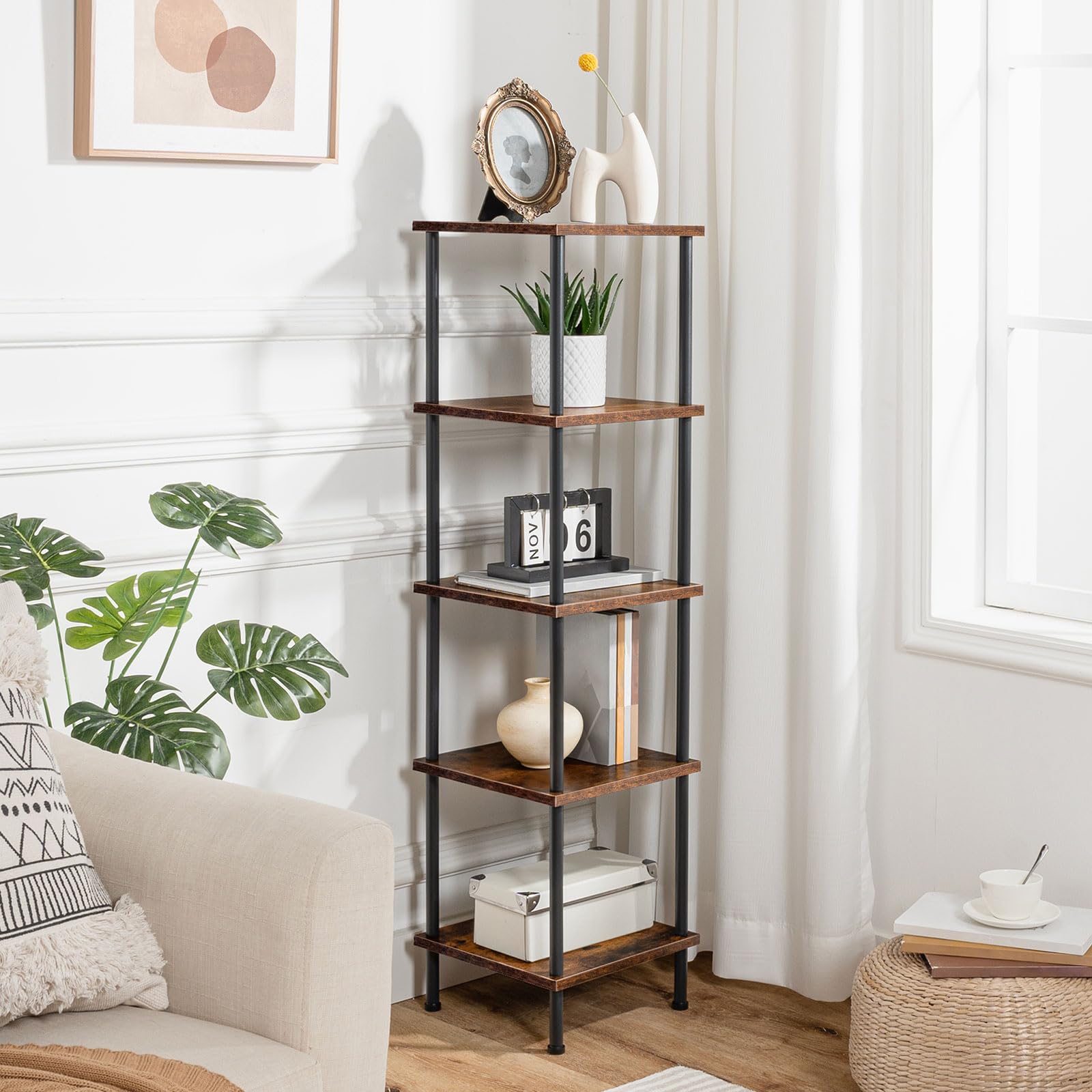 HOOBRO book storage tier keeps magazines neatly organized