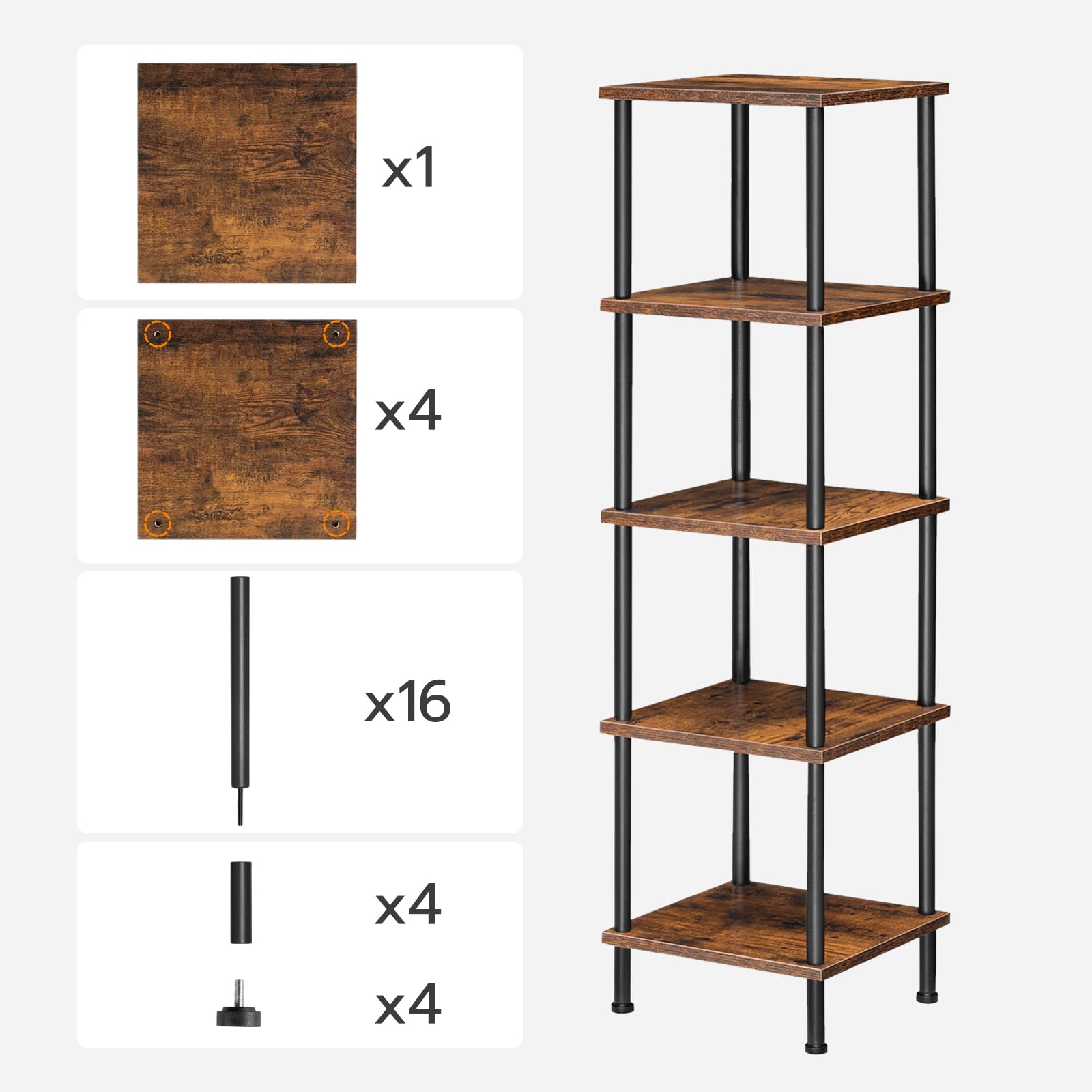 HOOBRO sturdy corner shelf on floor with protective feet
