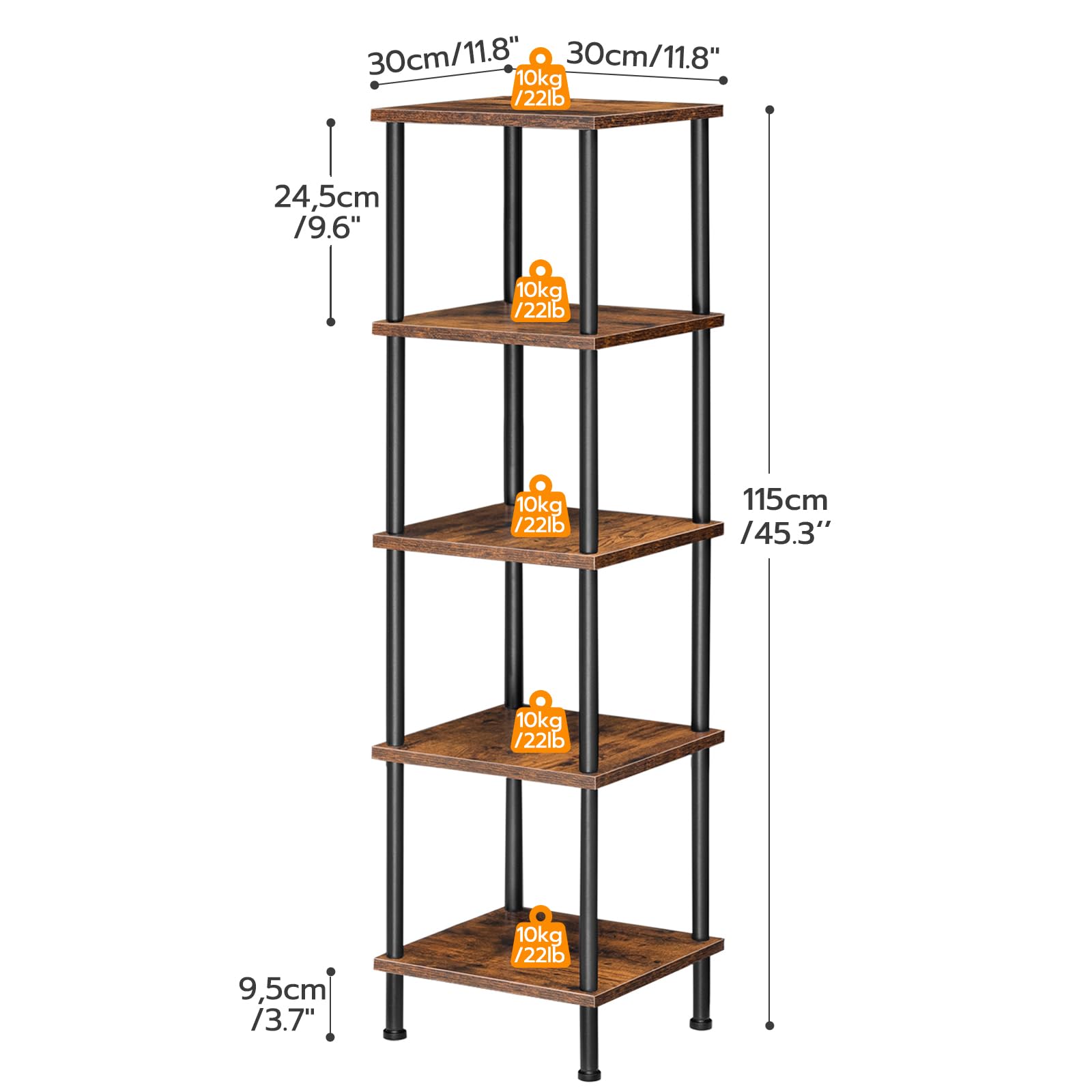 HOOBRO living room corner shelf demonstrates space-saving display