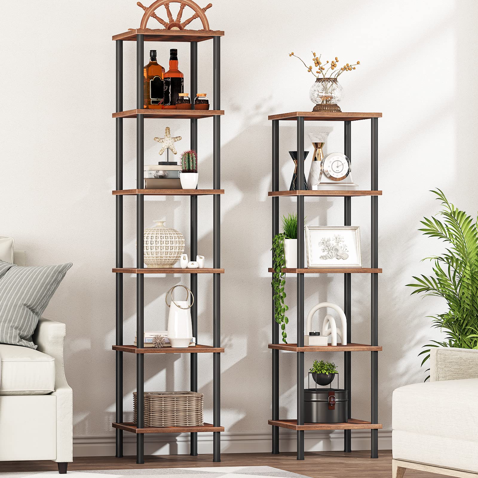 HOOBRO plant display on top tier adds greenery and style