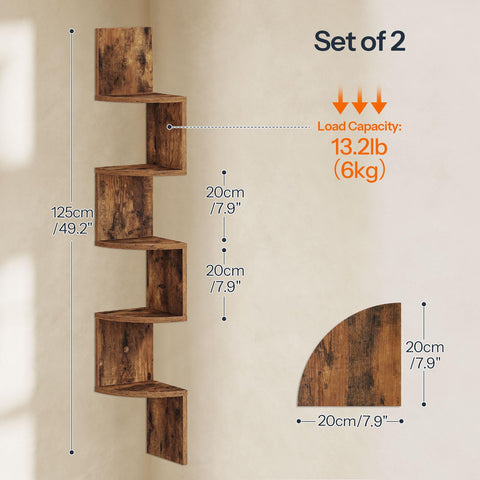 HOOBRO 5-tier shelves for living room display and organized books.