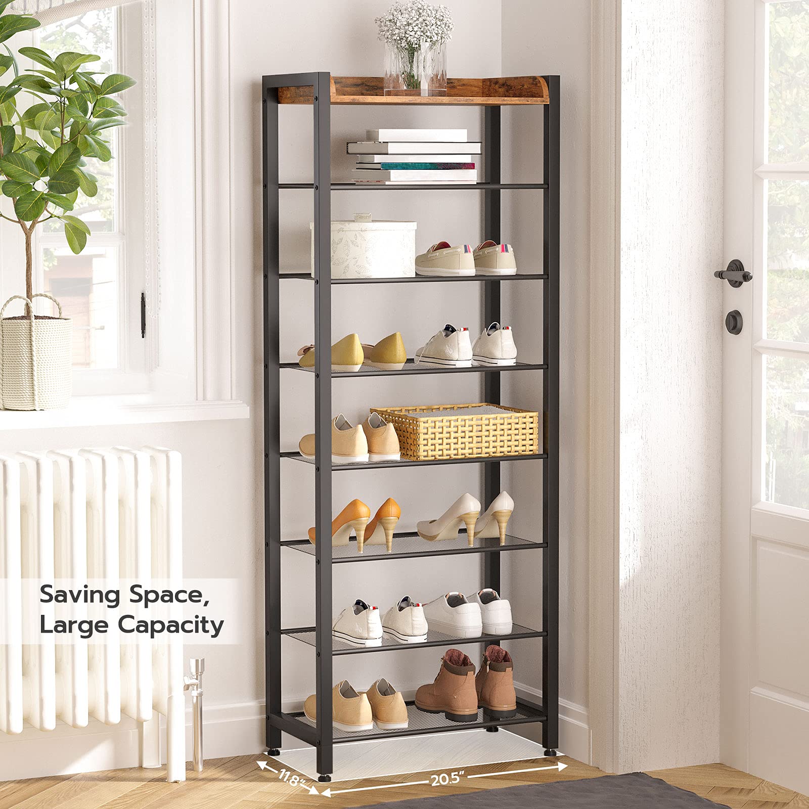 HOOBRO 8-tier shoe rack entryway organization keeping shoes by door