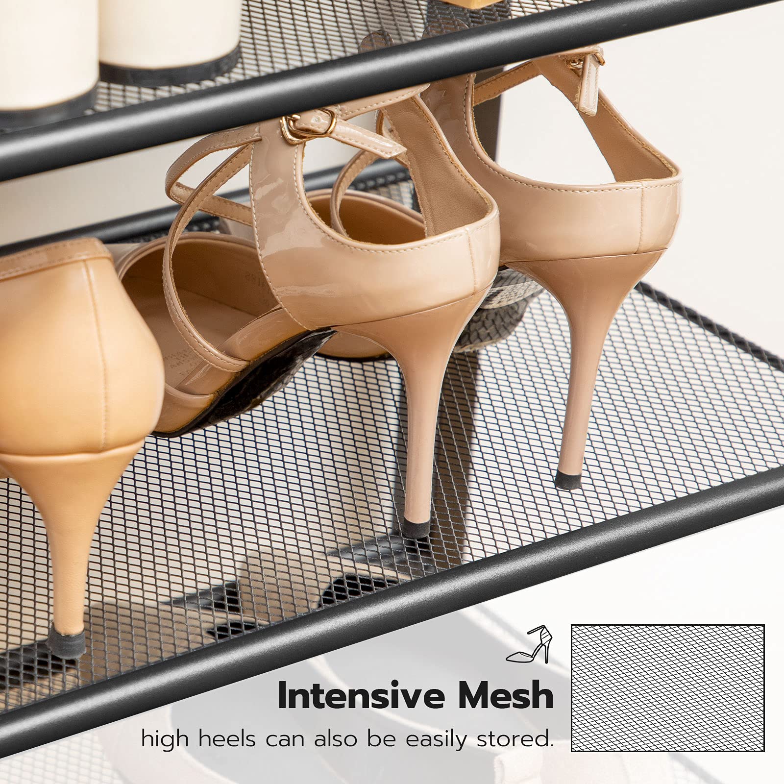 HOOBRO 8-tier shoe rack large capacity demonstration of shoes stored