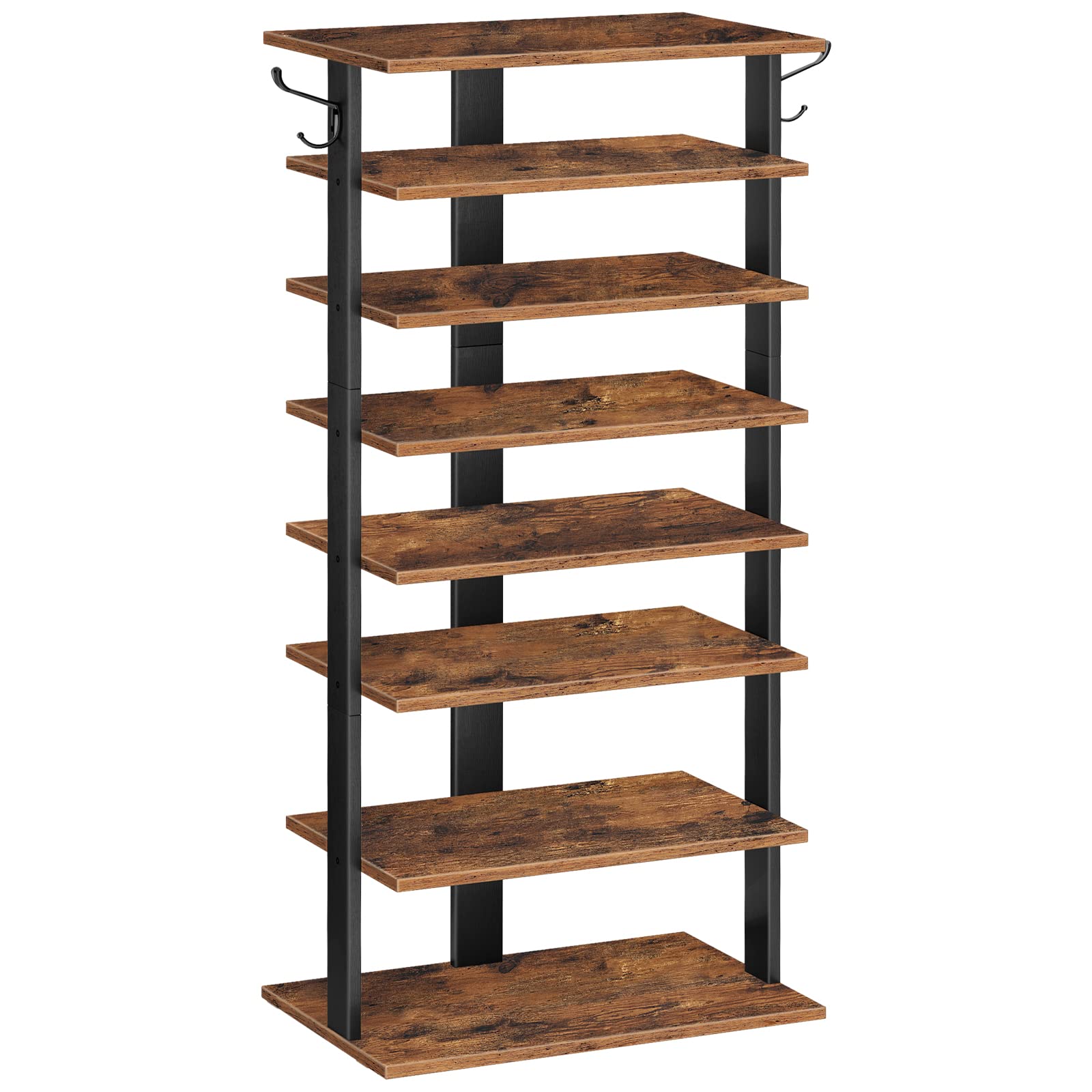 HOOBRO 8-tier vertical shoe rack front view showing compact space-saving entryway organizer