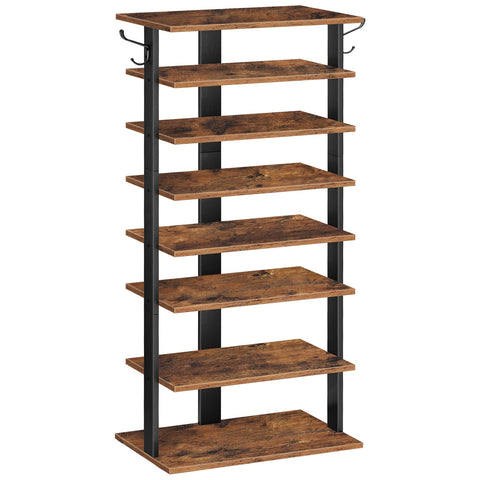 HOOBRO 8-tier vertical shoe rack front view showing compact space-saving entryway organizer
