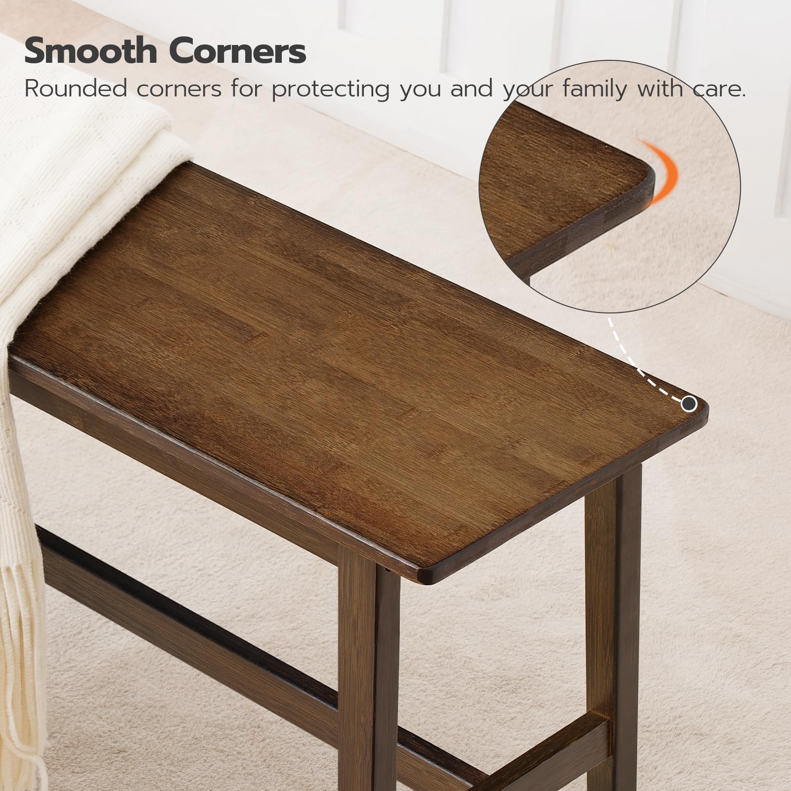 HOOBRO bamboo dining bench offers versatile dining room seating with retro charm