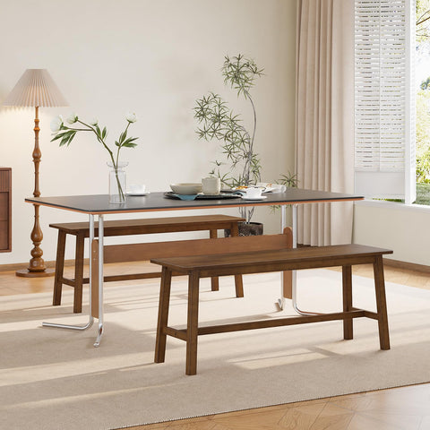 HOOBRO bamboo bench in mocha finish for convenient entrance use