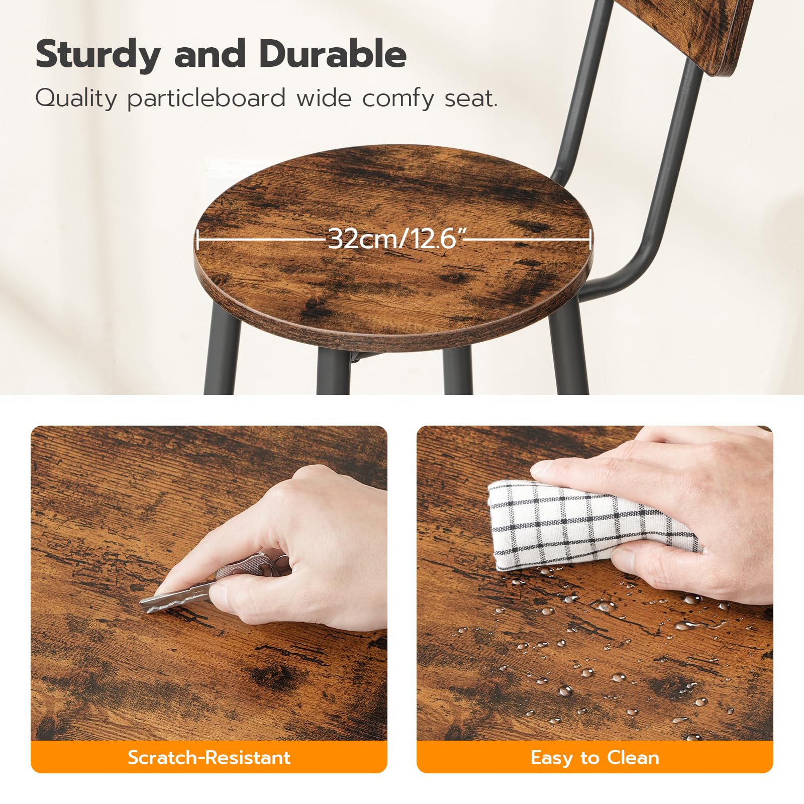 HOOBRO bar stool set helps create casual dining corners.