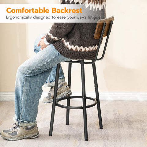 HOOBRO bar stool footrest at proper height enhances relaxed seating.