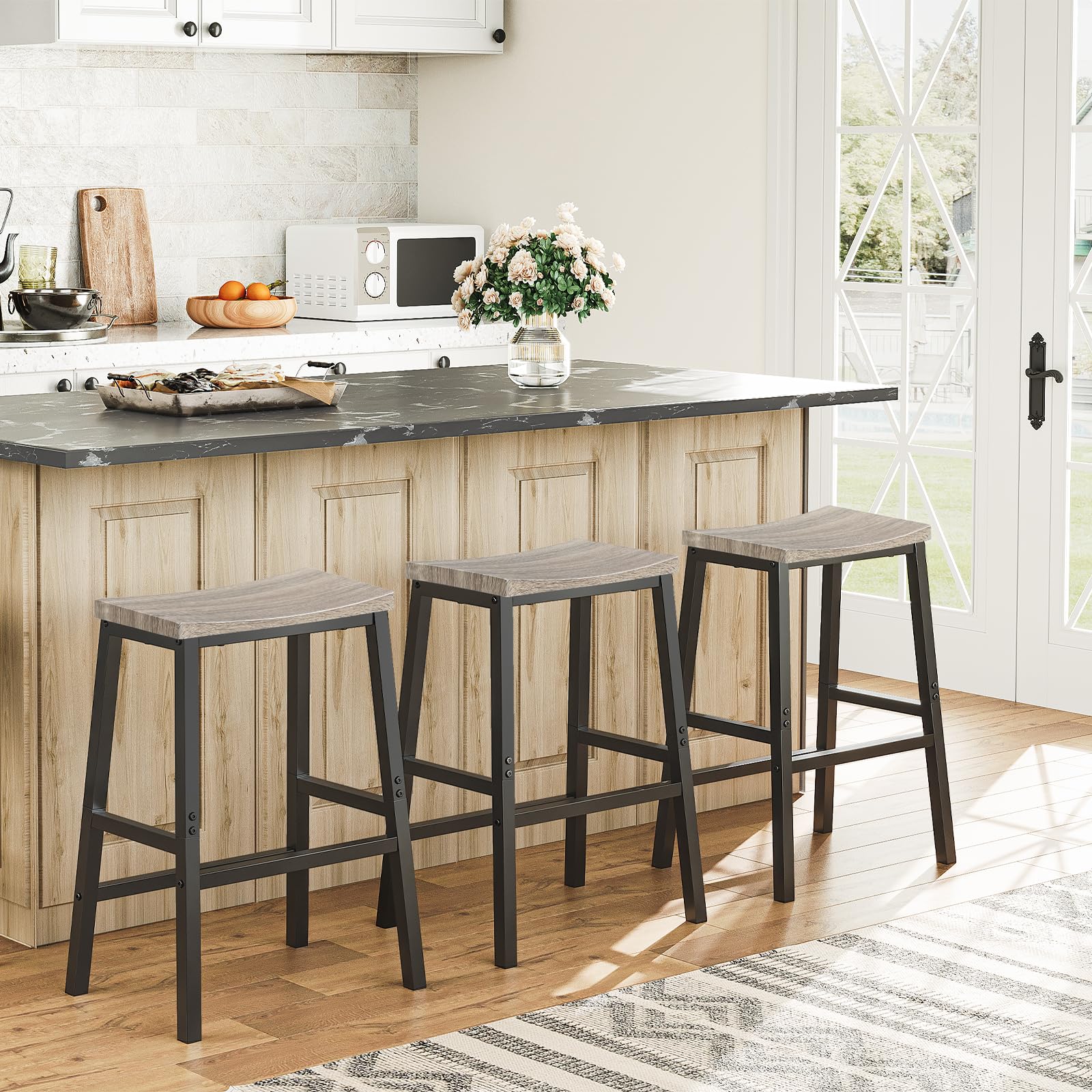 HOOBRO bar stools support up to 265 lb for versatile seating