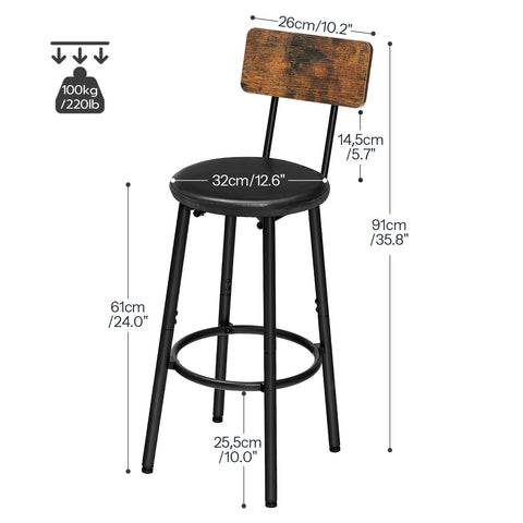 HOOBRO bar stools assembly image highlights numbered parts for quick setup.