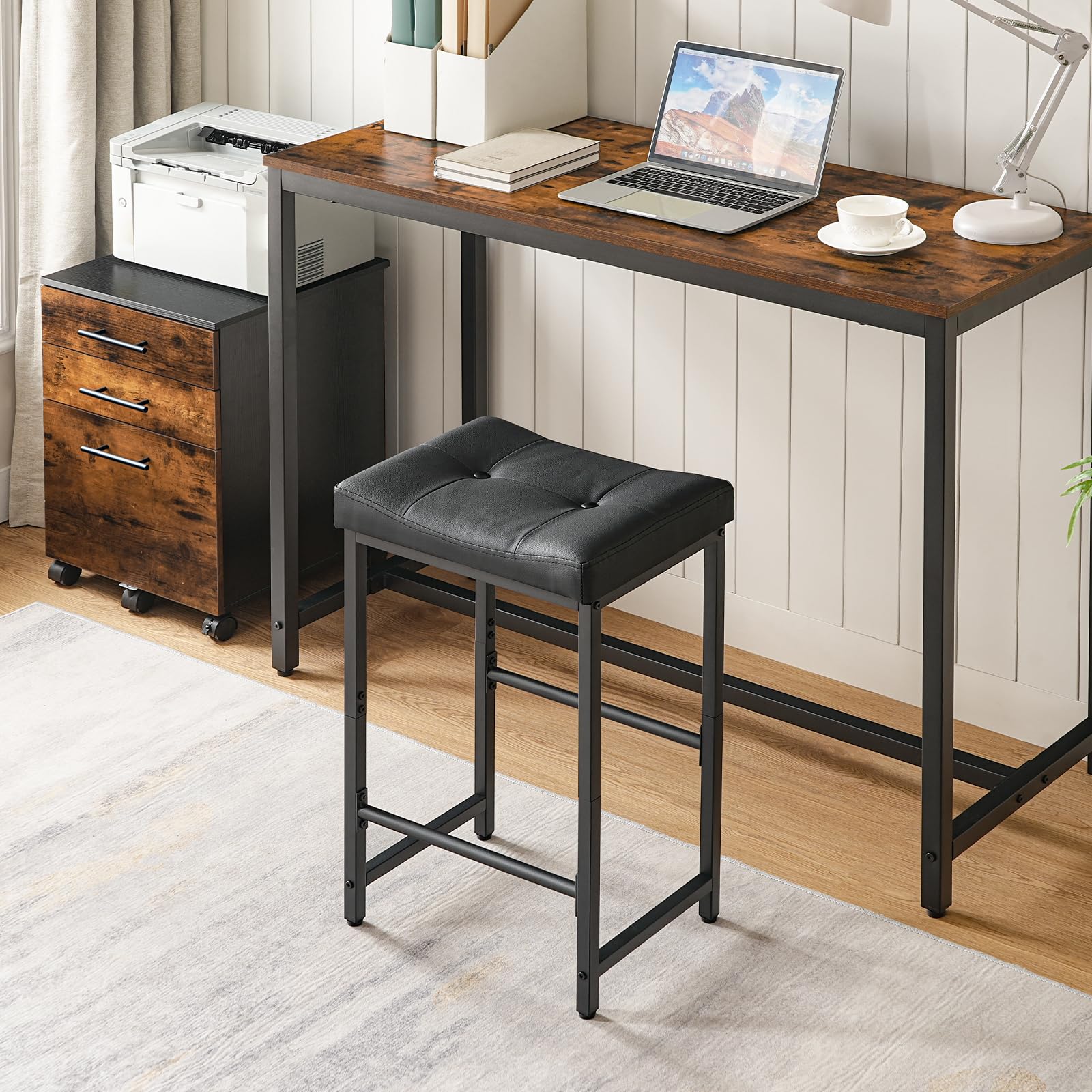 HOOBRO bar stools compact dimensions fit tight spaces under counters