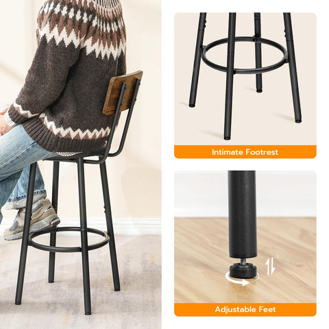 HOOBRO stools pictured in dining room pair for stylish setup.
