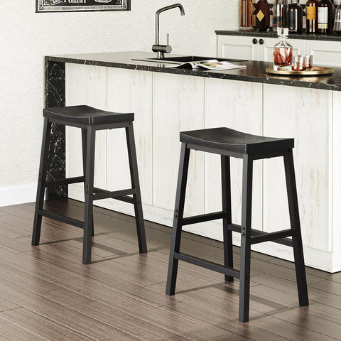 HOOBRO bar stool easy assembly with labeled parts and tool.