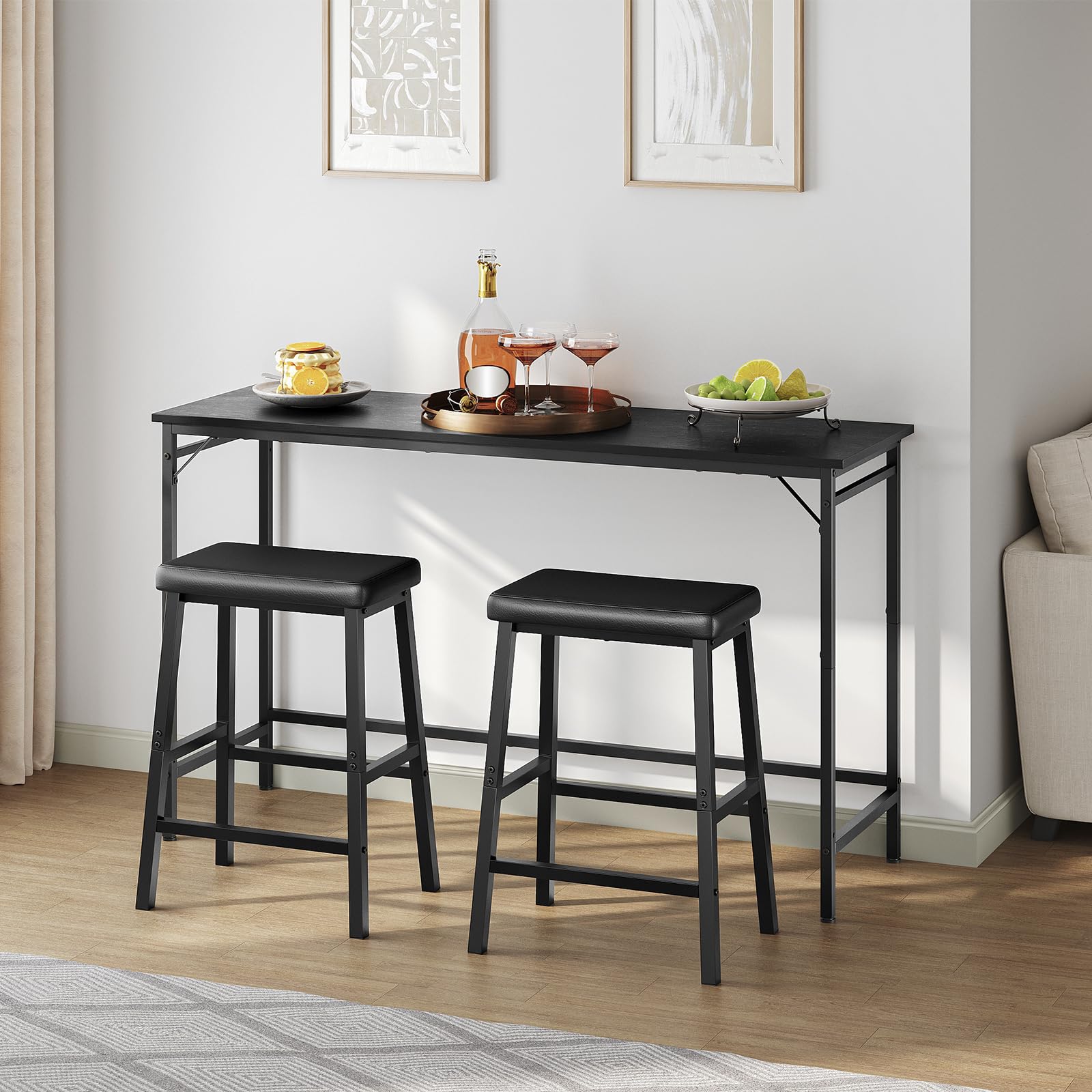 HOOBRO bar stools easy-assembly with numbered parts