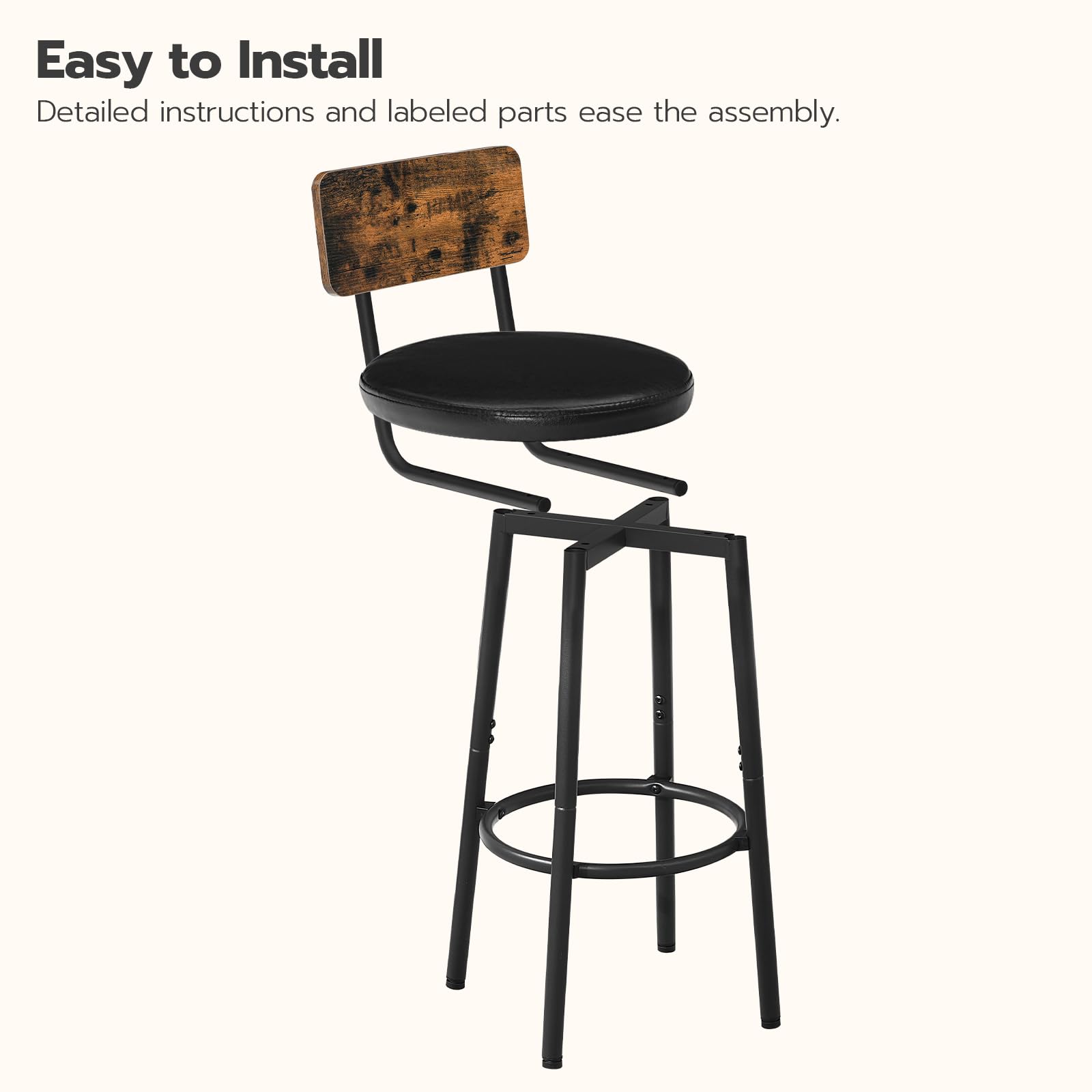 HOOBRO stools show floor-protecting adjustable feet.